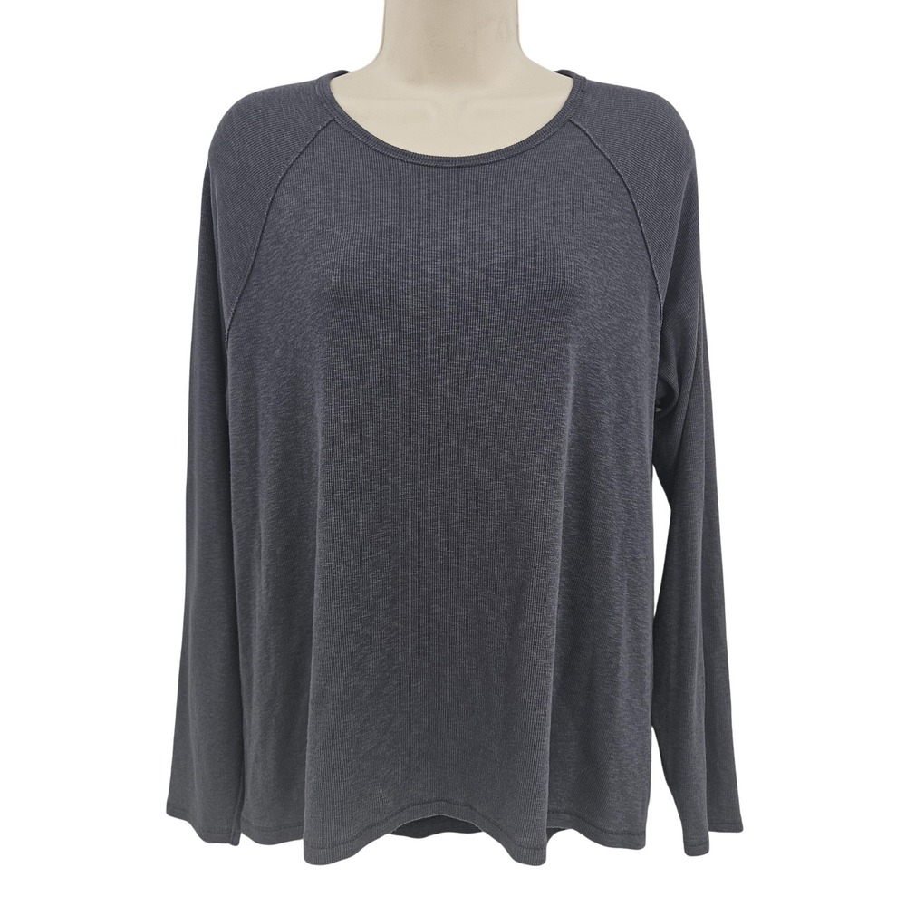Orvis Perfect tee Women L Gray Base Layer Modal Blend Stretch Closet Basic